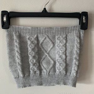 Cable knit sweater tube top